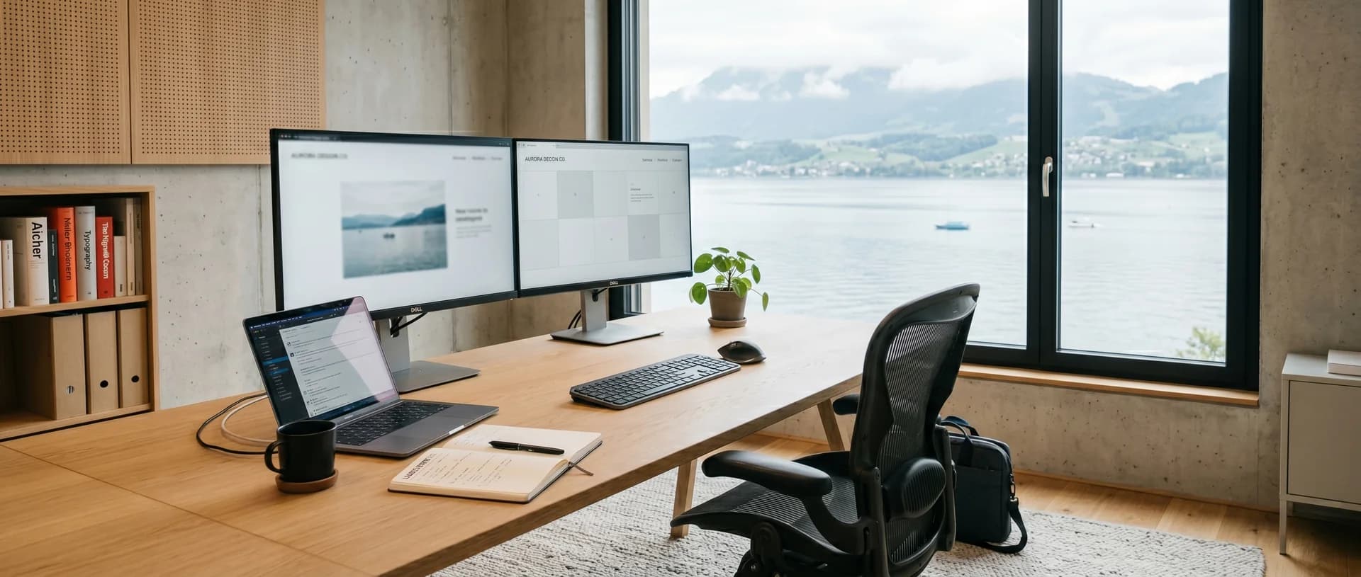 UnitedIT Web-Studio in Lachen SZ — moderner Arbeitsplatz mit Blick auf den Zürichsee