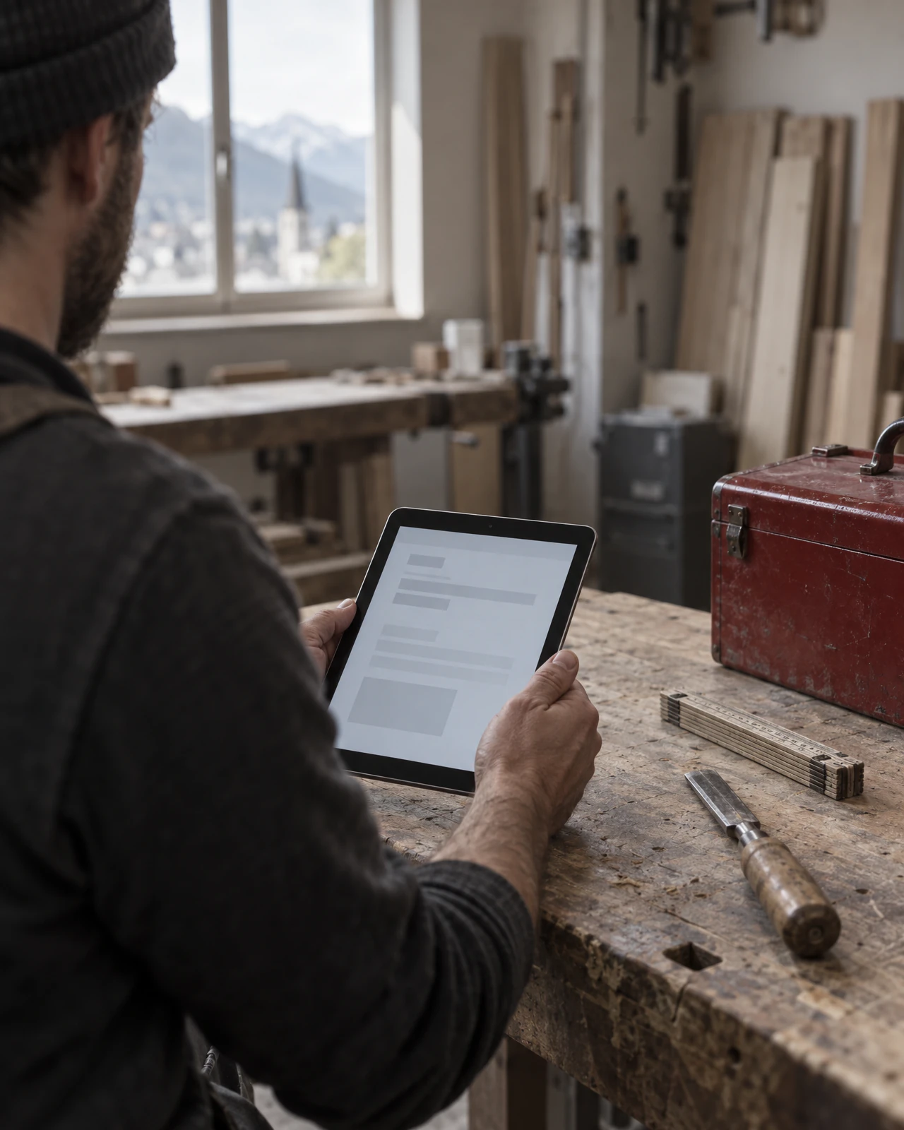 Offerte auf dem Tablet in der Werkstatt statt Excel am Wochenende