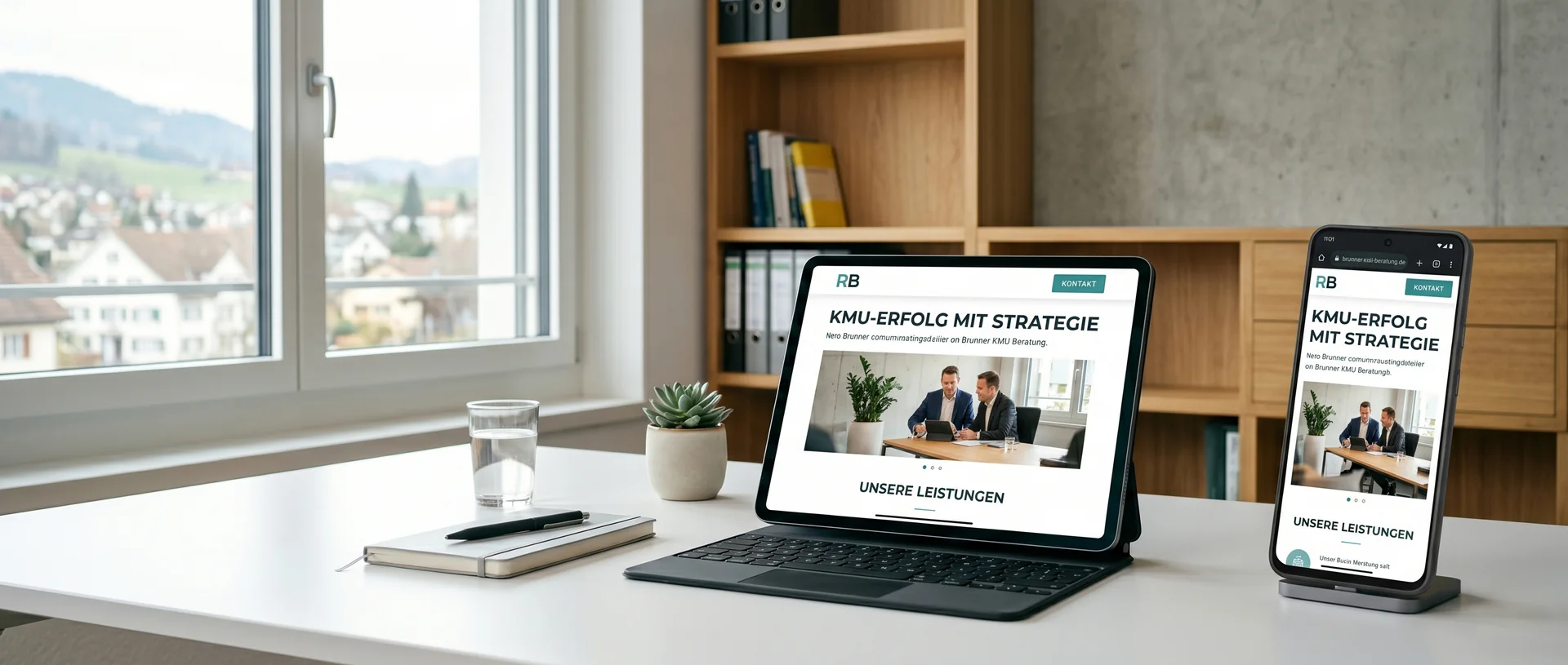 Responsive Website auf Tablet und Smartphone — moderne KMU-Websites von UnitedIT