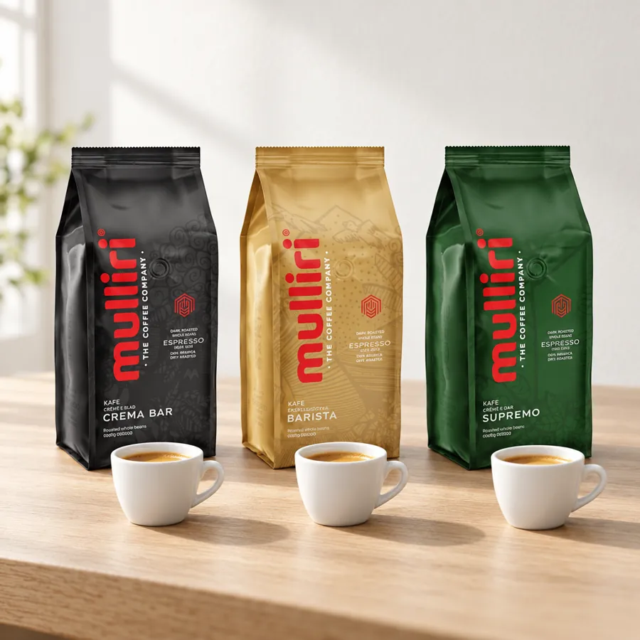 Coffee bean set with three varieties