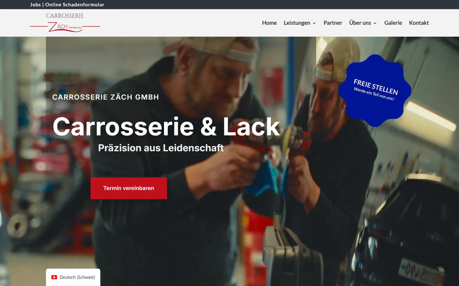 Carrosserie Zäch: Startseite der Website