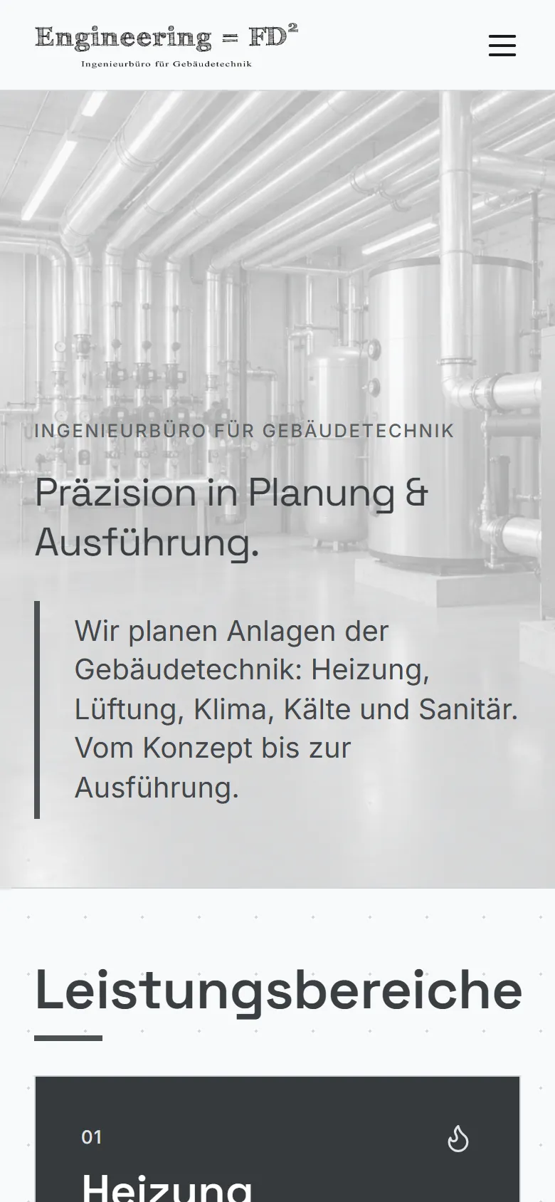 Engineering FD2 GmbH: Startseite auf dem Smartphone