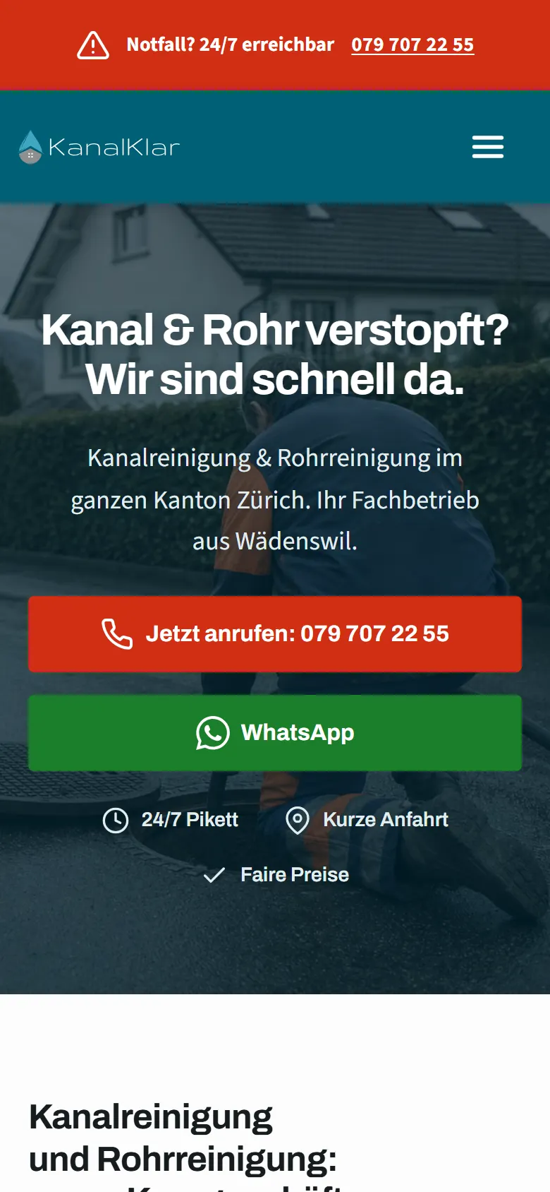 KanalKlar: Startseite auf dem Smartphone
