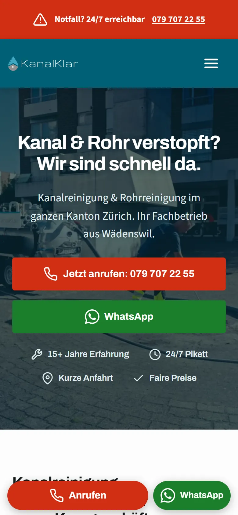 KanalKlar: Startseite auf dem Smartphone