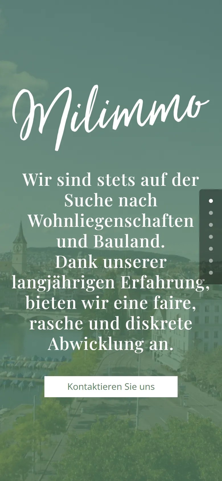 Milimmo: Startseite auf dem Smartphone