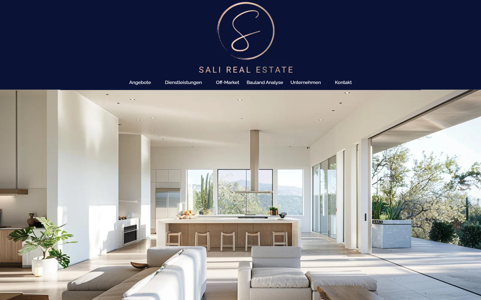 Sali Real Estate: Startseite der Website