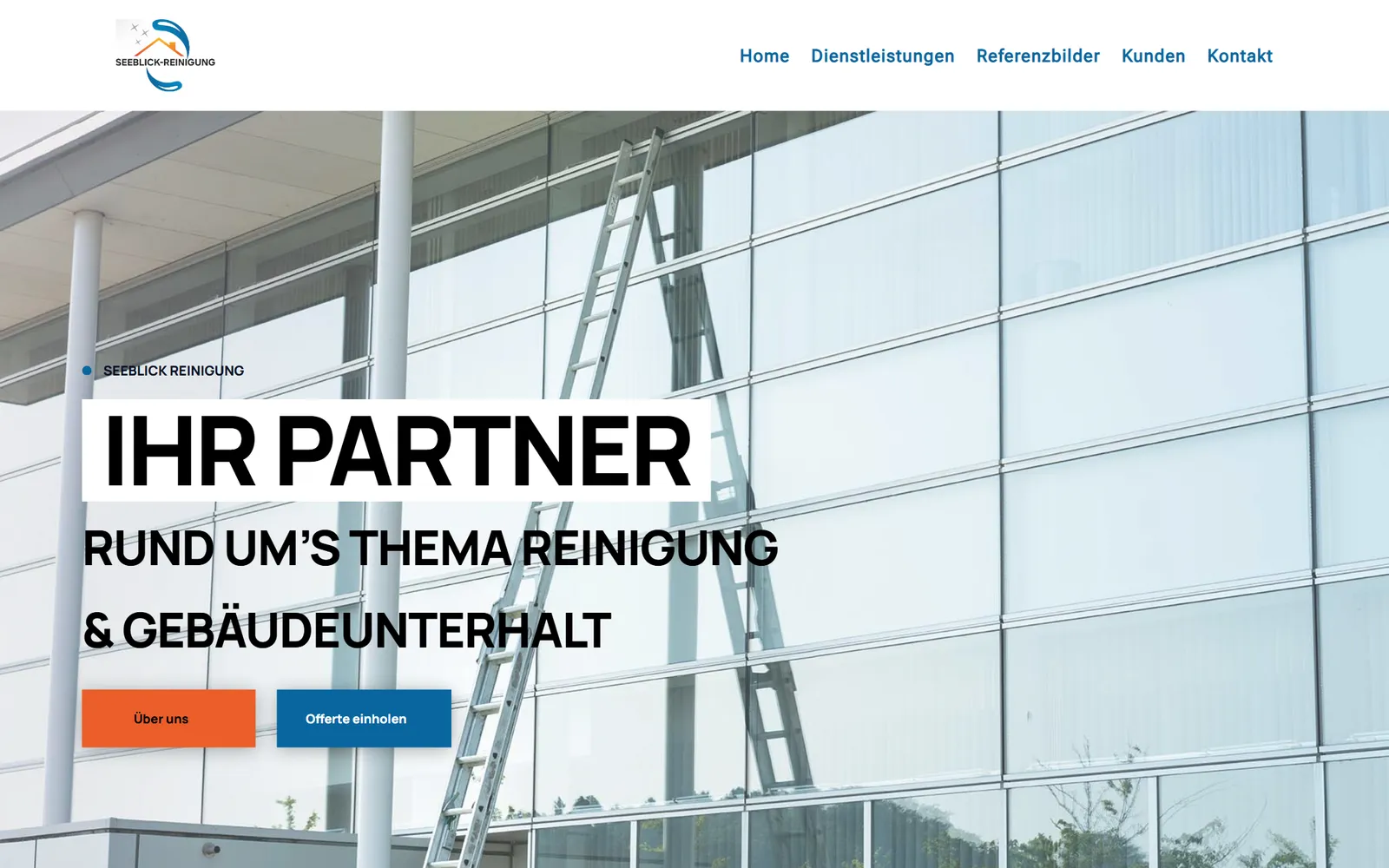 Seeblick Reinigung: Startseite der Website