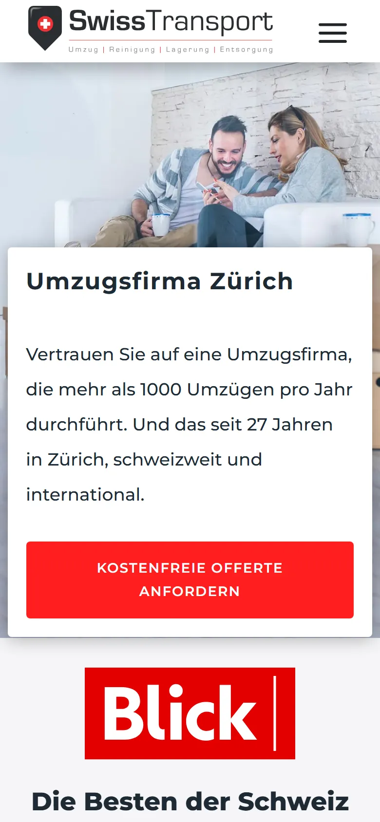 Swiss Transport: Startseite auf dem Smartphone